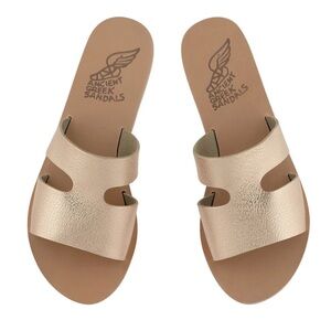 Ancient Greek Sandals Apteros Sandals in Metallic Pink Metal